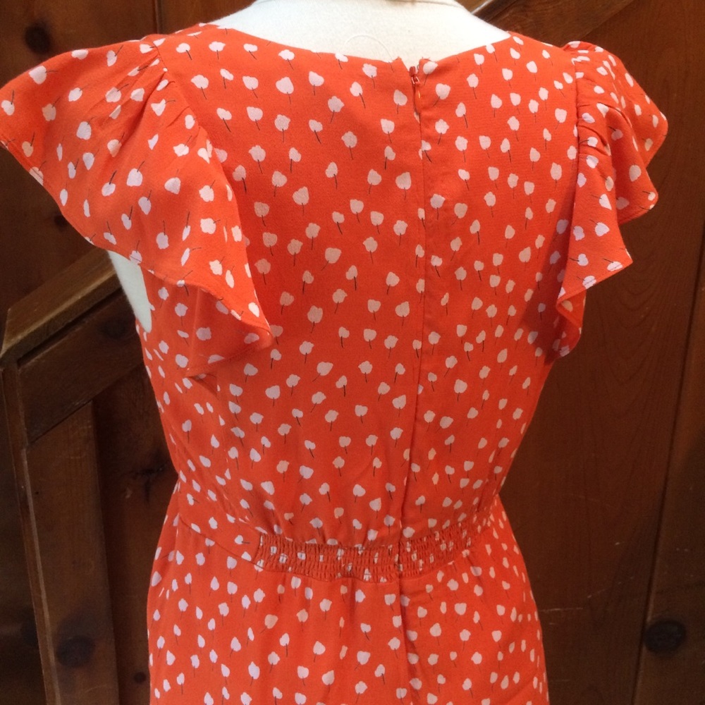 Anthropologie Maeve Orange Print Dress - Picture 6 of 8